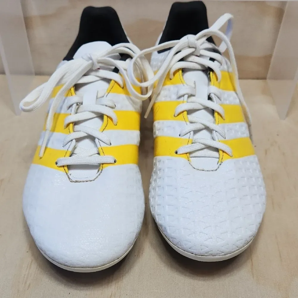 Adidas Ace 16.4 Soccer Cleats White Yellow Athletic Sneakers Youth 6.5